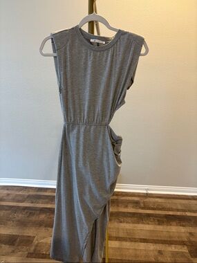 Cupshe Gray Asymmetrical Sleeveless Midi Dress
